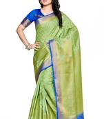 Mimosa Green Art Silk Kanjivaram Style Saree With Blouse