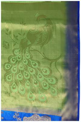 Mimosa Green Art Silk Kanjivaram Style Saree With Blouse 5