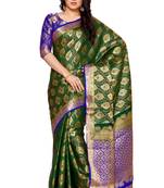 Mimosa Green Art Silk Kanjivaram Style Saree With Blouse