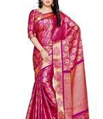 Mimosa Pink Art Silk Kanjivaram Style Saree With Blouse