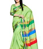 Mimosa Green Art Silk Kanjivaram Style Saree With Blouse