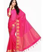 Mimosa Pink Kanjivaram Style Saree With Blouse