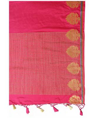Mimosa Pink Kanjivaram Style Saree With Blouse 3