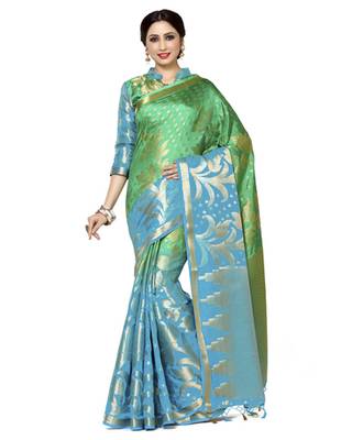 Mimosa Multi Art Silk Kanjivaram Style Saree With Blouse 1