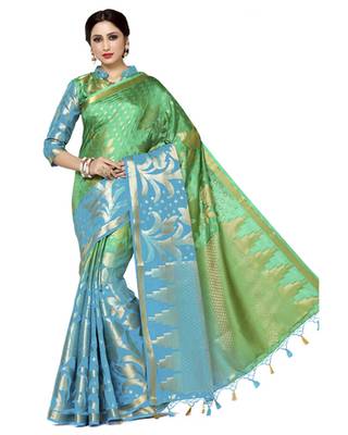 Mimosa Multi Art Silk Kanjivaram Style Saree With Blouse 2