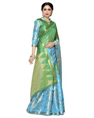 Mimosa Multi Art Silk Kanjivaram Style Saree With Blouse 3