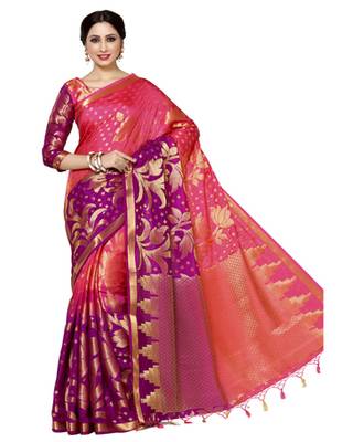 Mimosa Multi Art Silk Kanjivaram Style Saree With Blouse 2