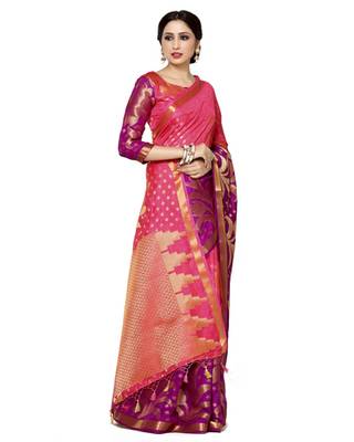 Mimosa Multi Art Silk Kanjivaram Style Saree With Blouse 3