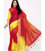 Mimosa Multi Chiffon Kanjivaram Style Saree With Blouse