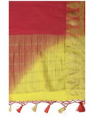 Mimosa Multi Chiffon Kanjivaram Style Saree With Blouse 3