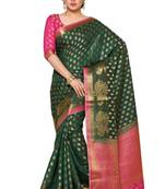 Mimosa Green Art Silk Kanjivaram Style Saree With Blouse