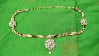 White CZ Waist Belt 1