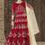 Blood Red Embroidered Silk Semi Stitched Salwar With Dupatta