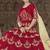 Blood Red Embroidered Silk Semi Stitched Salwar With Dupatta