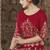 Blood Red Embroidered Silk Semi Stitched Salwar With Dupatta
