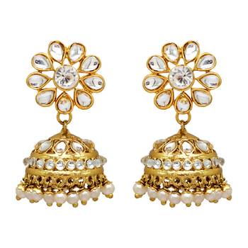 White Color Imitation Pearl Kundan Necklace With Earring & Maang Tikka 2