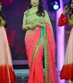 Madhuri Dixit Bollywood Replica Georgette shaded pink party wear designer saree