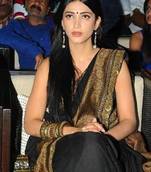 Shruti Hassan Bollywood Replica Black Georgette party wear designer Saree