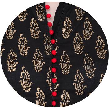 Red printed cotton long kurtis 5