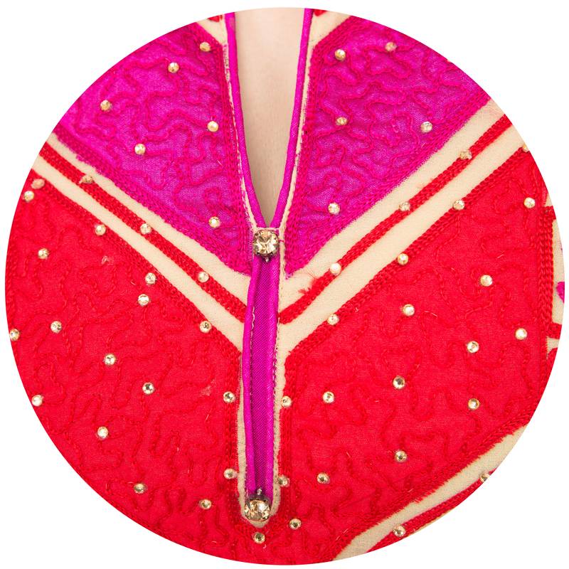 Golden embroidered georgette long kurtis