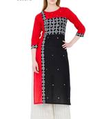Multicolor printed cotton long kurtis