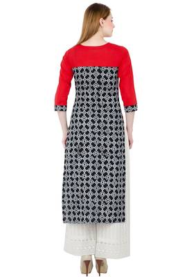 Multicolor printed cotton long kurtis 4