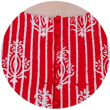 Red printed cotton long kurtis 5
