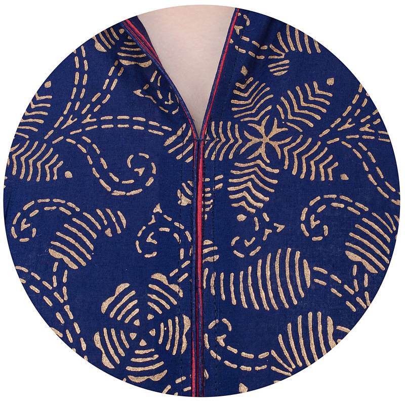 Multicolor printed cotton long kurtis