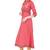 Peach printed cotton long kurtis