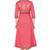 Peach printed cotton long kurtis