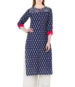 Multicolor printed cotton long kurtis