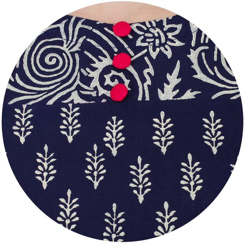 Multicolor printed cotton long kurtis