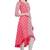 Pink printed cotton long kurtis