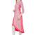 Pink printed cotton long kurtis