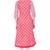 Pink printed cotton long kurtis
