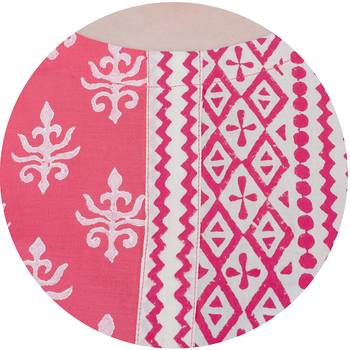 Pink printed cotton long kurtis 5