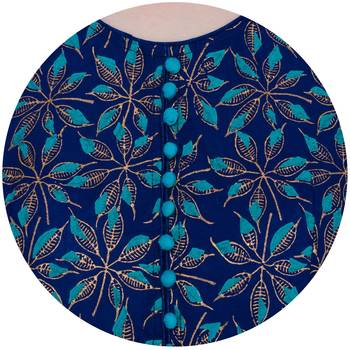 Blue printed cotton long kurtis 4