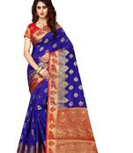Blue woven patola saree with blouse