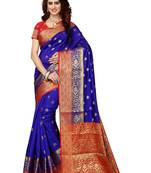 Blue woven patola saree with blouse