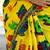 Kalamkari Saree In Mal Cotton With Istch Border  Mudra Pattern Yellow