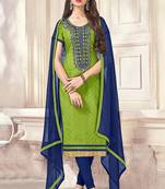 Green resham embroidery jacquard salwar