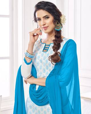 White resham embroidery cotton salwar 2