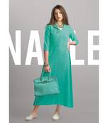 Sky blue embroidered jute cotton kurtis