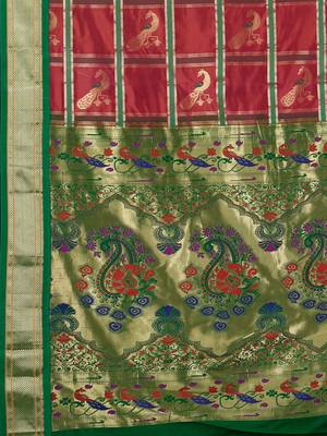 Rust Hand Woven Pure Silk Saree With Blouse 2