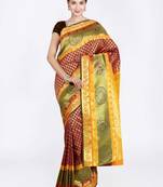 Maroon Hand Woven Art Silk Saree With Blouse