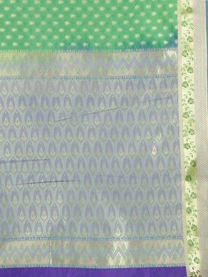 Light Green Hand Woven Art Silk Saree With Blouse 2