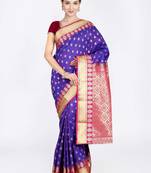Violet Hand Woven Art Silk Saree With Blouse