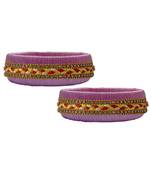 Pink pearl bangles silk thread