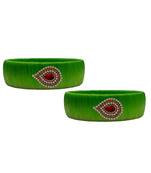 Green pearl bangles silk thread
