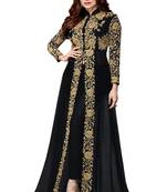Black embroidered georgette Anarkali Suit